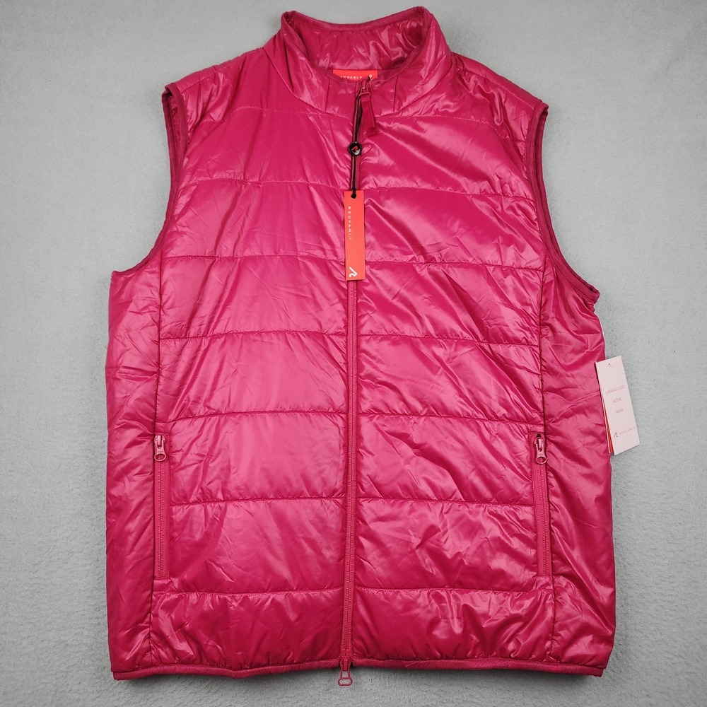 Redvanly Bolton Vest Mens Large Pink Puffer Quilted Insulated LightWARM Active